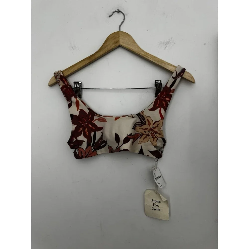 Stone Fox‎ Swim Sumatra Lili Gaze White Floral Bikini Resort Set NWT